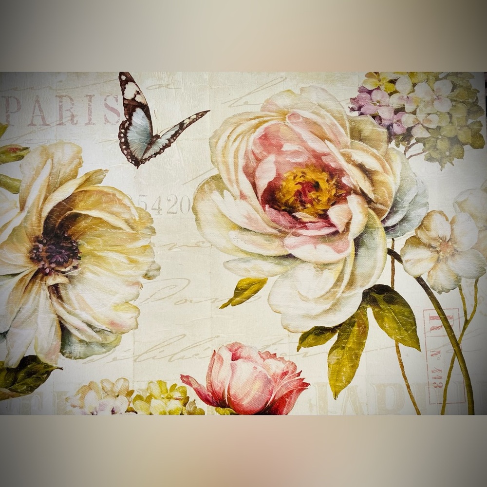 8 GUC Paris Flowers and a Butterfly Place Mats Slightly Used but Still Clean🦋🌸 - Picture 6 of 16